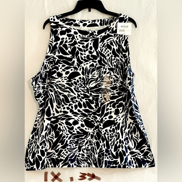 Coral Bay Tops - LADIES NAVY BLUE & WHITE SLEEVELESS TOP